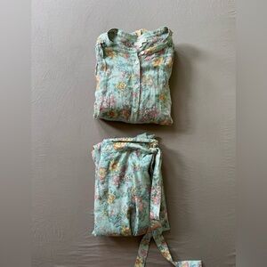 LOUISE MISHA Jeanne Floral Cotton Blouse & LUCINA Wrap Skirt Set
